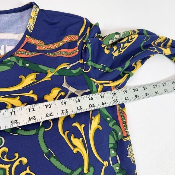 J.Mclaughlin Top Womens Large Blue Long-Sleeve Crew-Neck Blouse Catalina Cloth - Picture 8 of 9